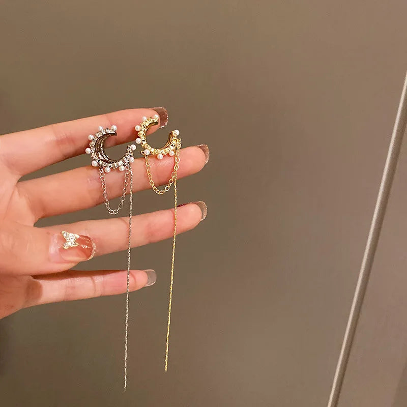 Boucles d'oreilles à clip multicouches de luxe pour femmes