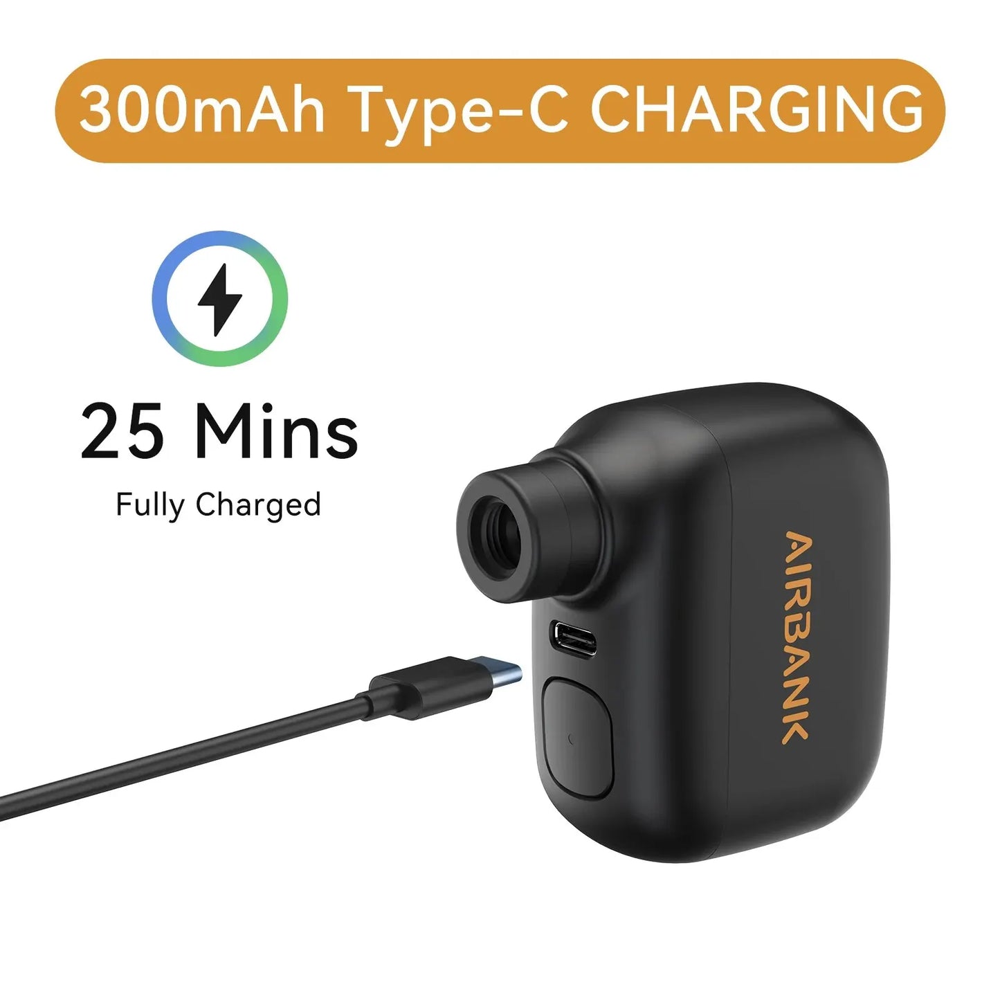 Mini pompe à vélo portable aste, 100PSI, 5V, Type-C,
