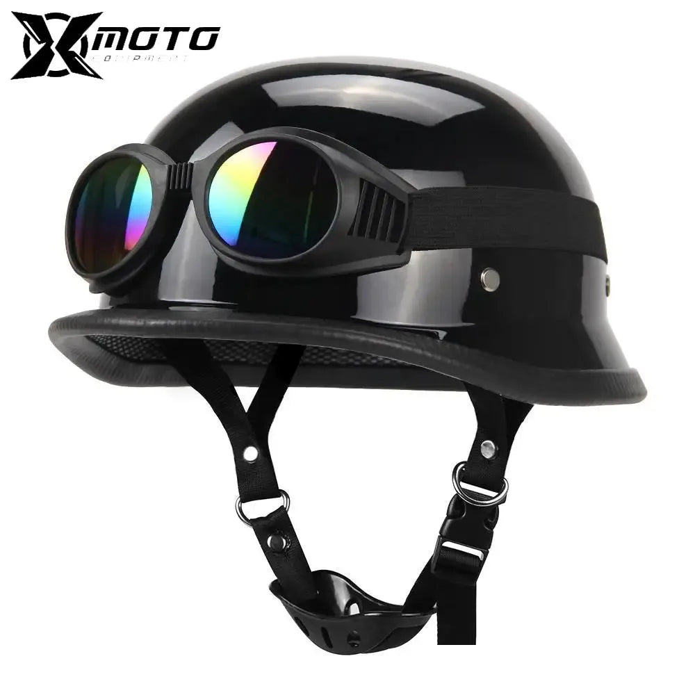 casque moto scooter dessus cuir vintage homme femme