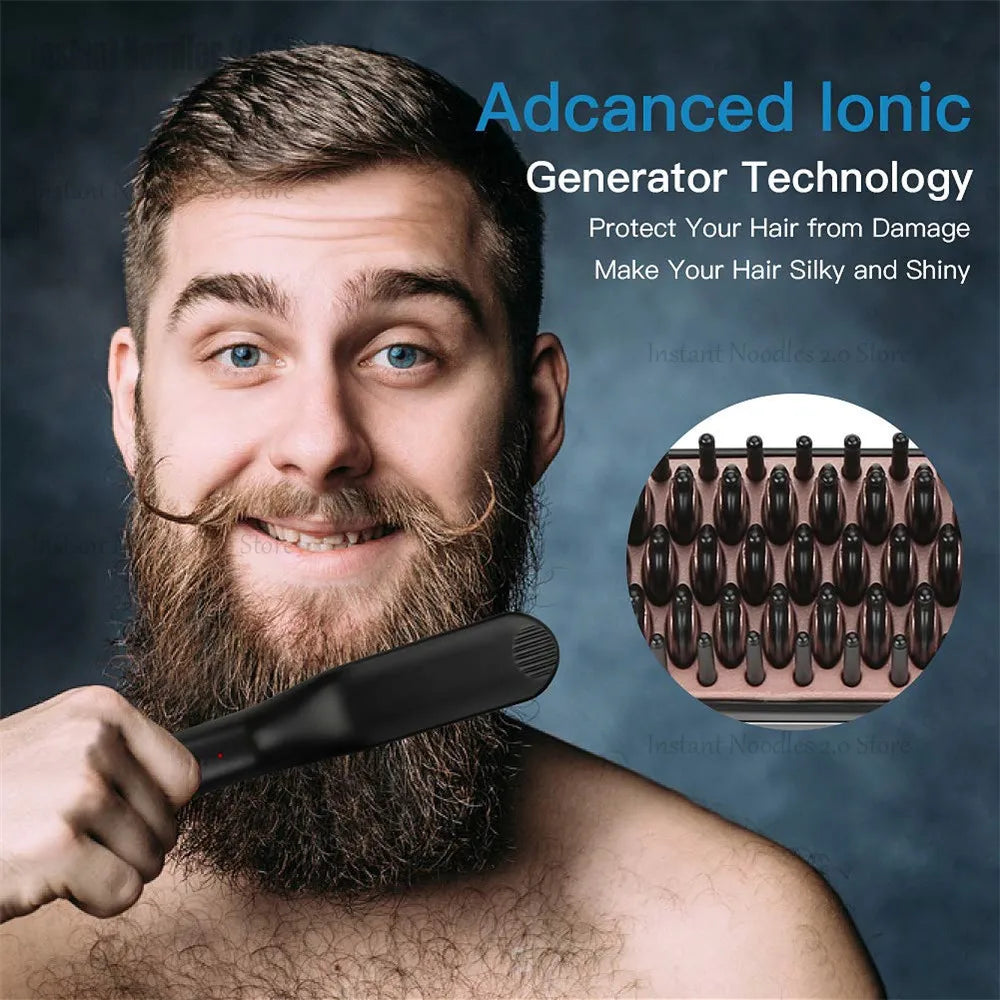 brosse lissante a barbe électrique homme