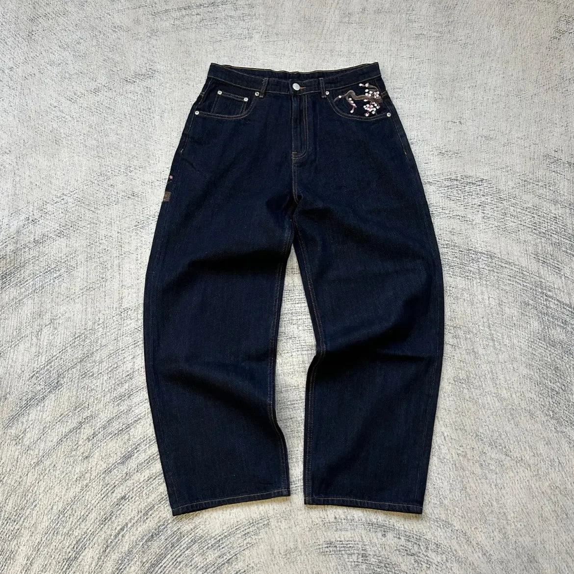 Jeans Hip-hop taille basse, jambes larges