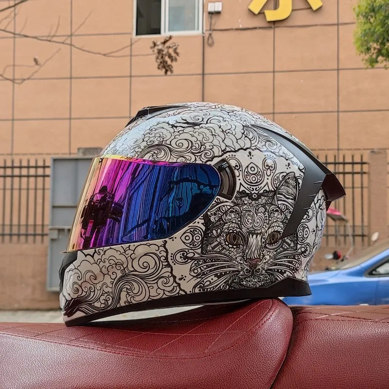 casque integral moto scooter homme femme avec graphisme personalisé