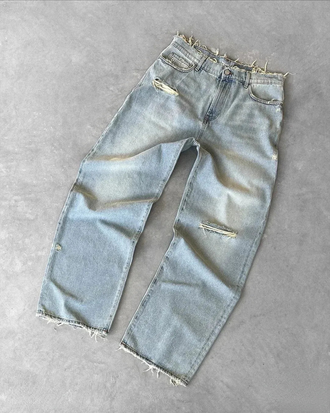 pour hommes, pantalon Denim délavé