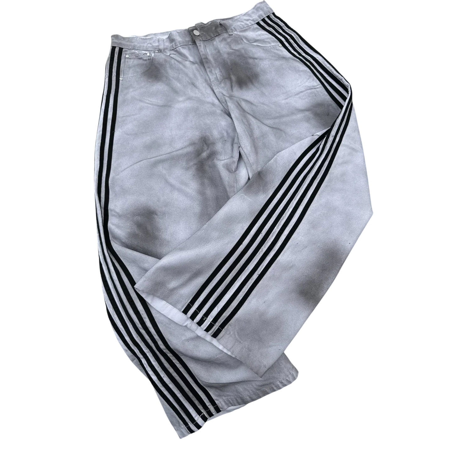 Jean Baggy Mixte Homme Femme - Denim Brodé Rayé Style Y2K Streetwear | MONASTORESHOP.COM