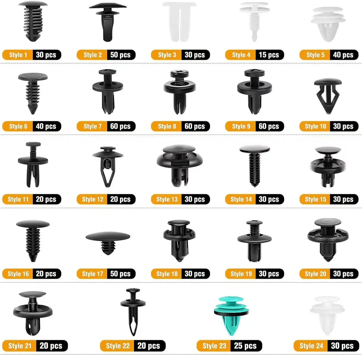 Kit de clips de fixation de voiture avec ou sans outillages
