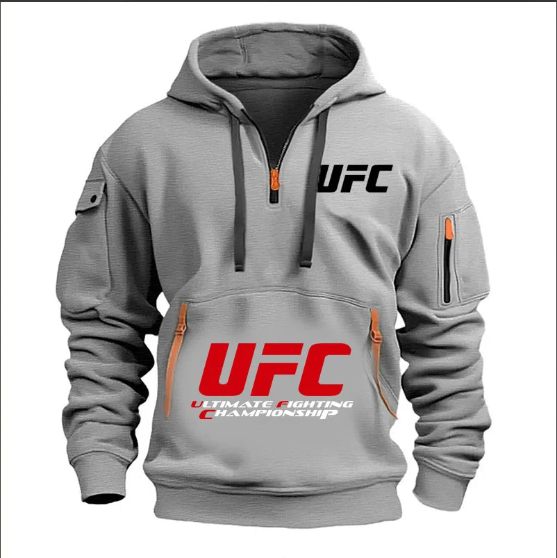 sweat a capuche demi zippé hommes et femmes "UFC championship"
