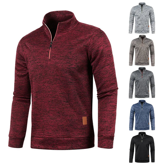 pull semi zippé manches longue pour homme