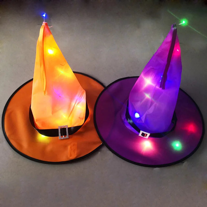 chapeau de sorcière halloween lumineux
