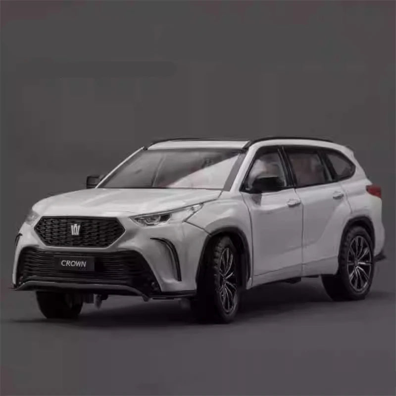 Mini-SUV 1:24 blanc: calandre, phares avant et jantes détaillées