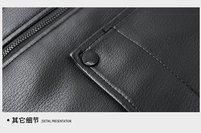 Manteau Homme Cuir Véritable Peau Mouton - Col Fourrure Chaud | MONASTORESHOP.COM