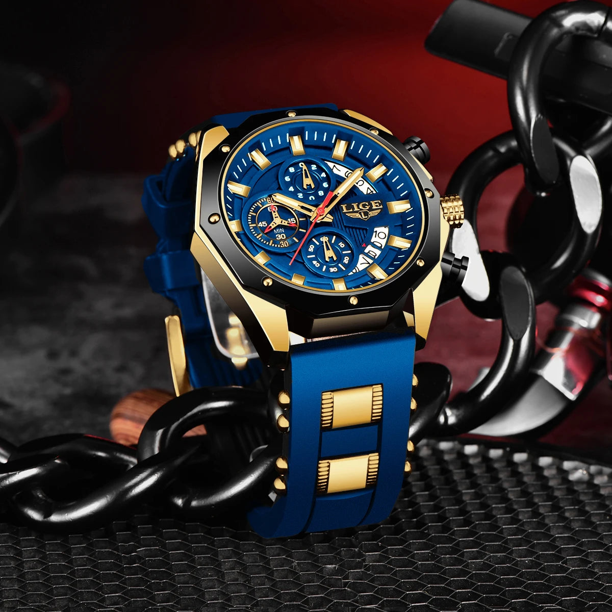 LIGE – montre de Sport en Silicone pour hommes