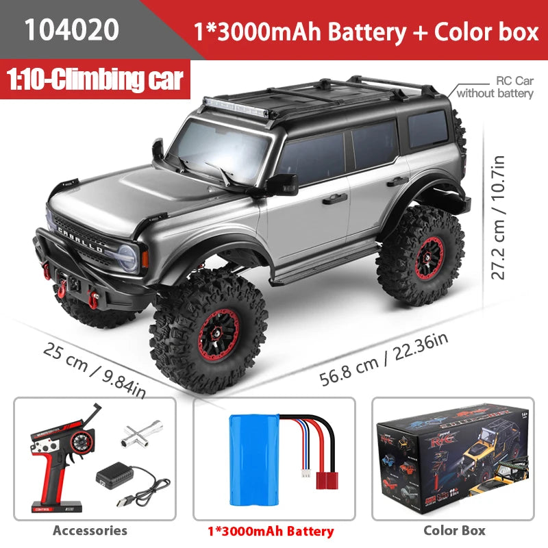 Voiture RC professionnelle tout-terrain 4x4 bronco 1/10 4WD crawler