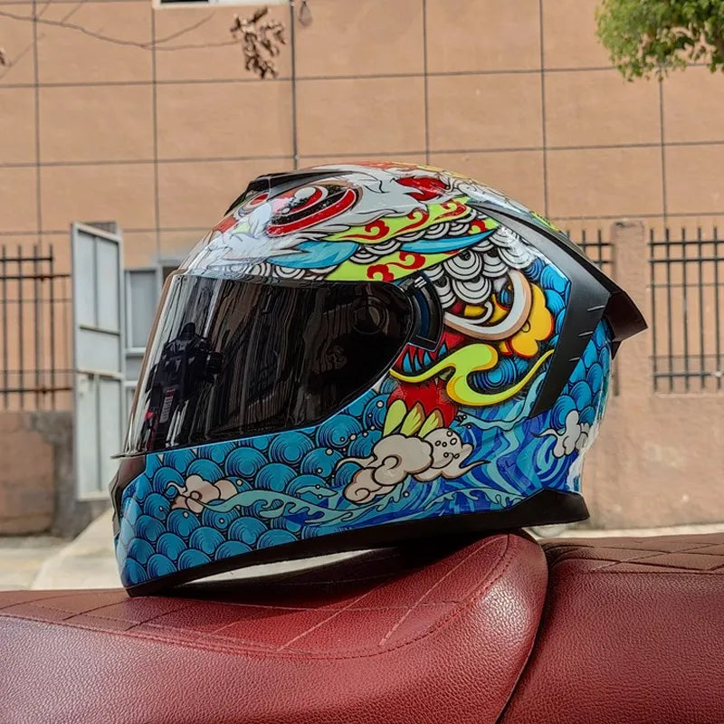 casque integral moto scooter homme femme avec graphisme personalisé