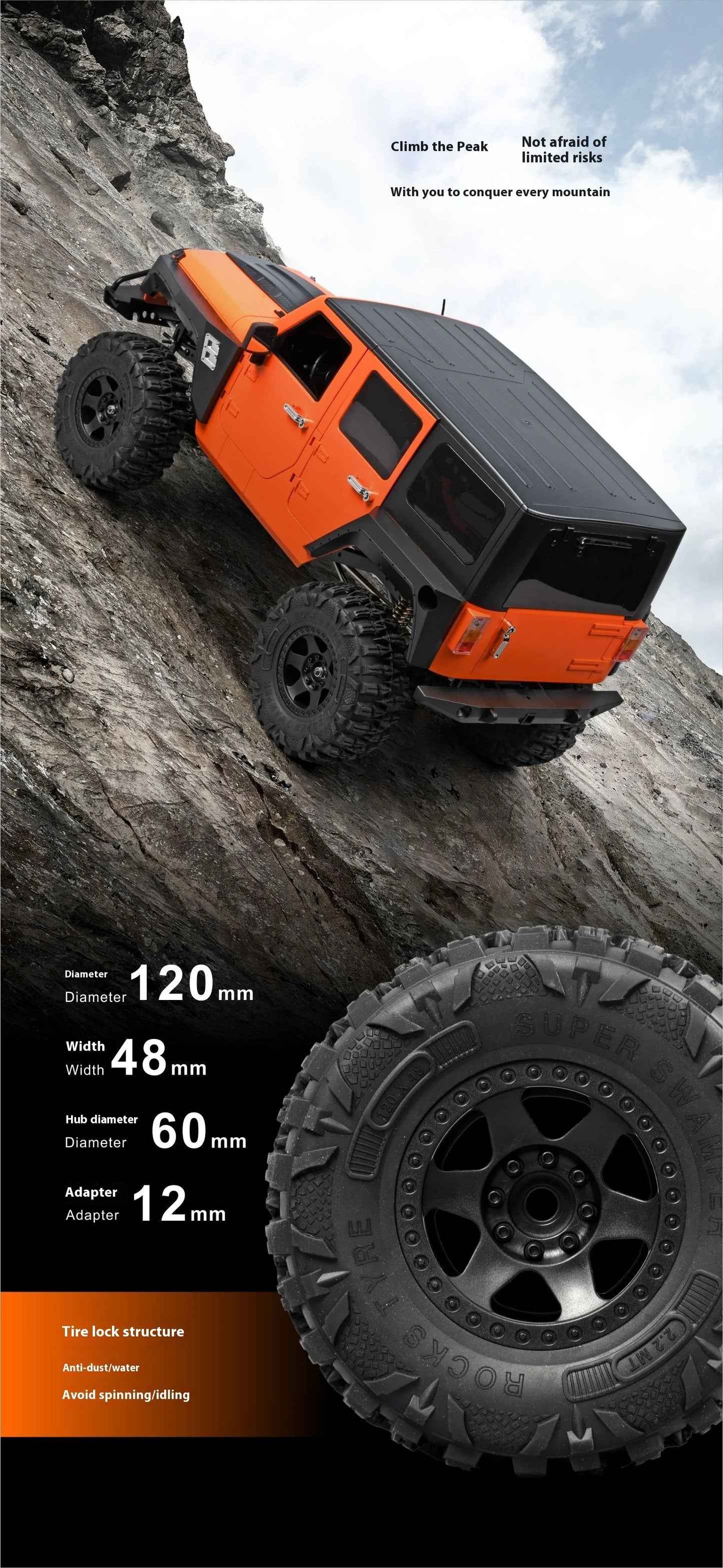 4X4 radio commandé tout terrain a échele 1/10 prêt a rouler