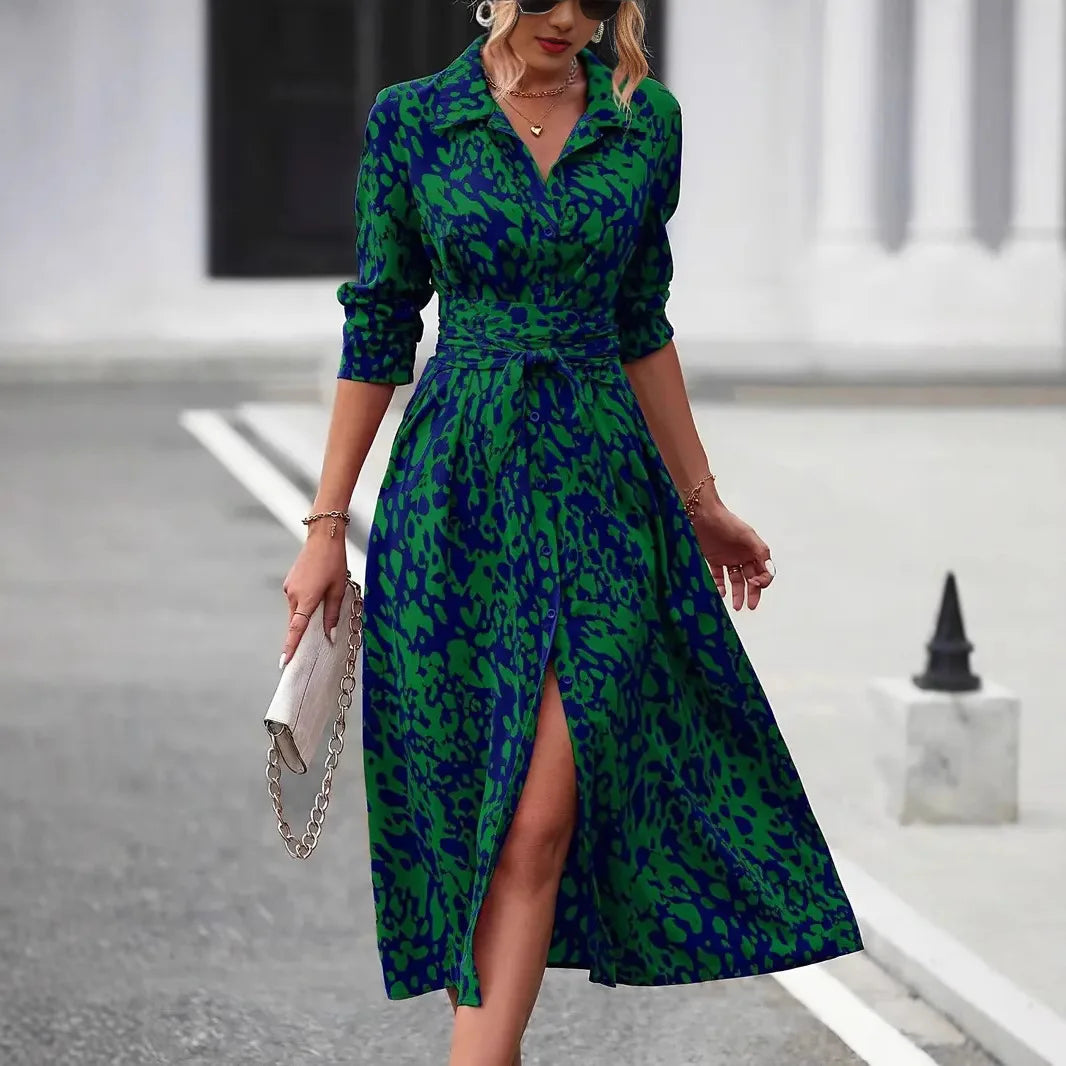robe a manche longue décontracté style américaine