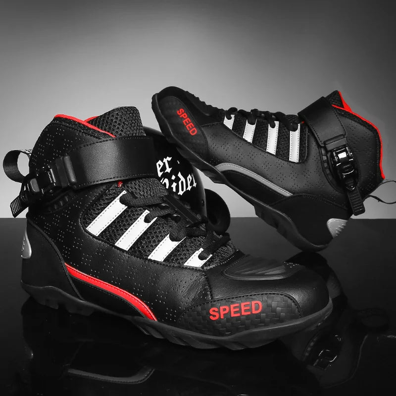 Bottes de moto pour hommes, chaussures de moto