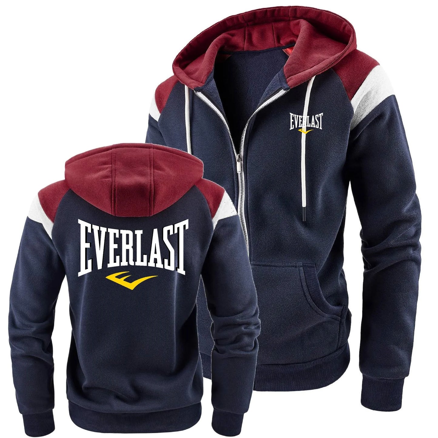 veste zippé a capuche sport Everlast pour hommes avec ou sans logo