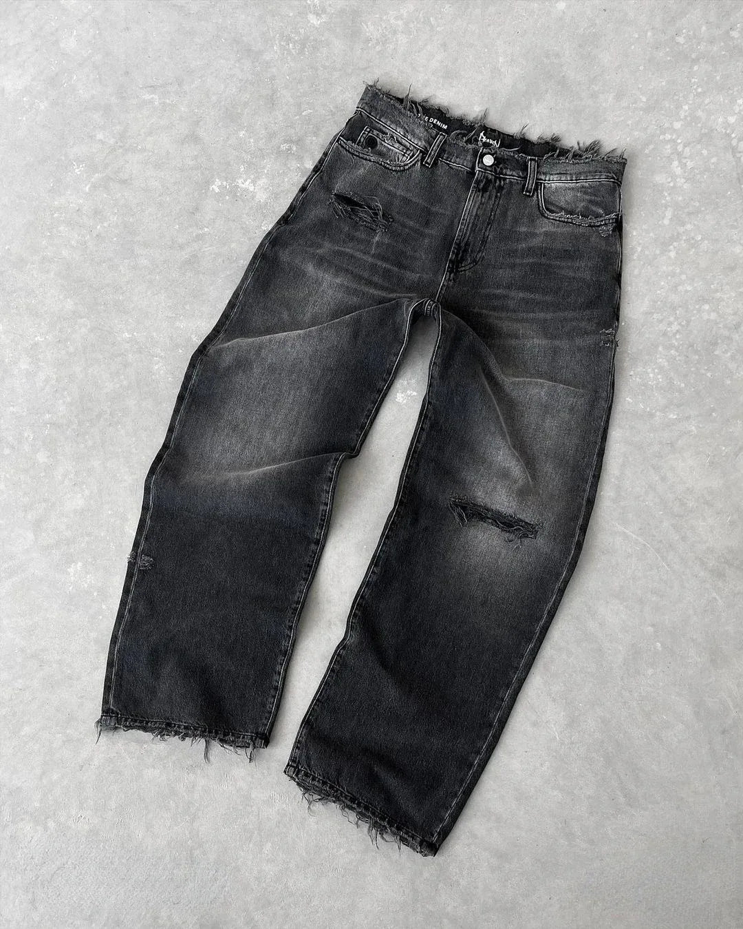 pour hommes, pantalon Denim délavé
