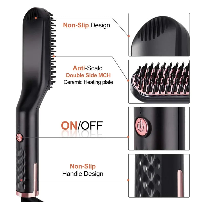 brosse lissante a barbe électrique homme