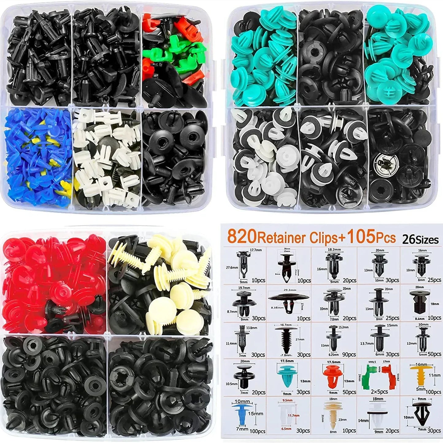 Kit de clips de fixation de voiture avec ou sans outillages