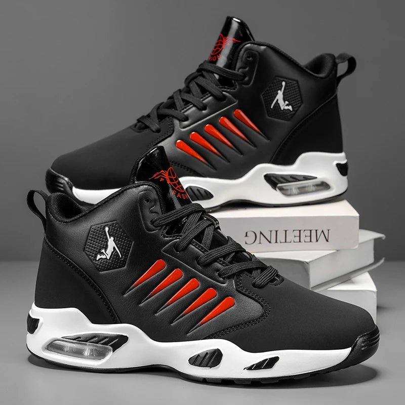 Chaussures Basket Montantes Homme - Respirantes Amorties Technologie Rebond Élevé Sport Running