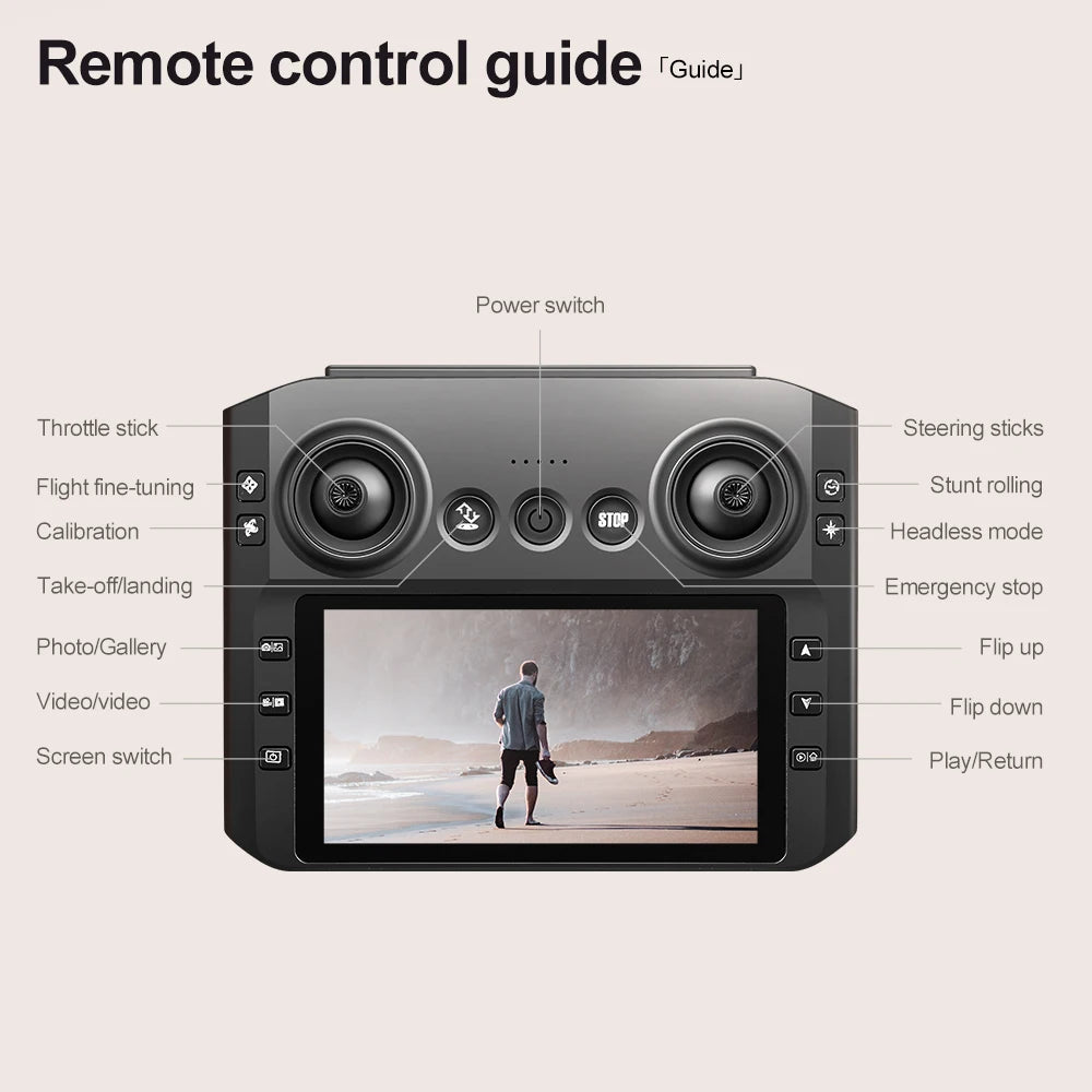 Drone HD 8K double caméra photo intelligente a évitement d'obstacle
