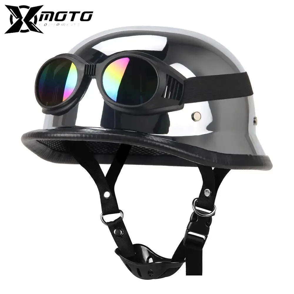 casque moto scooter dessus cuir vintage homme femme