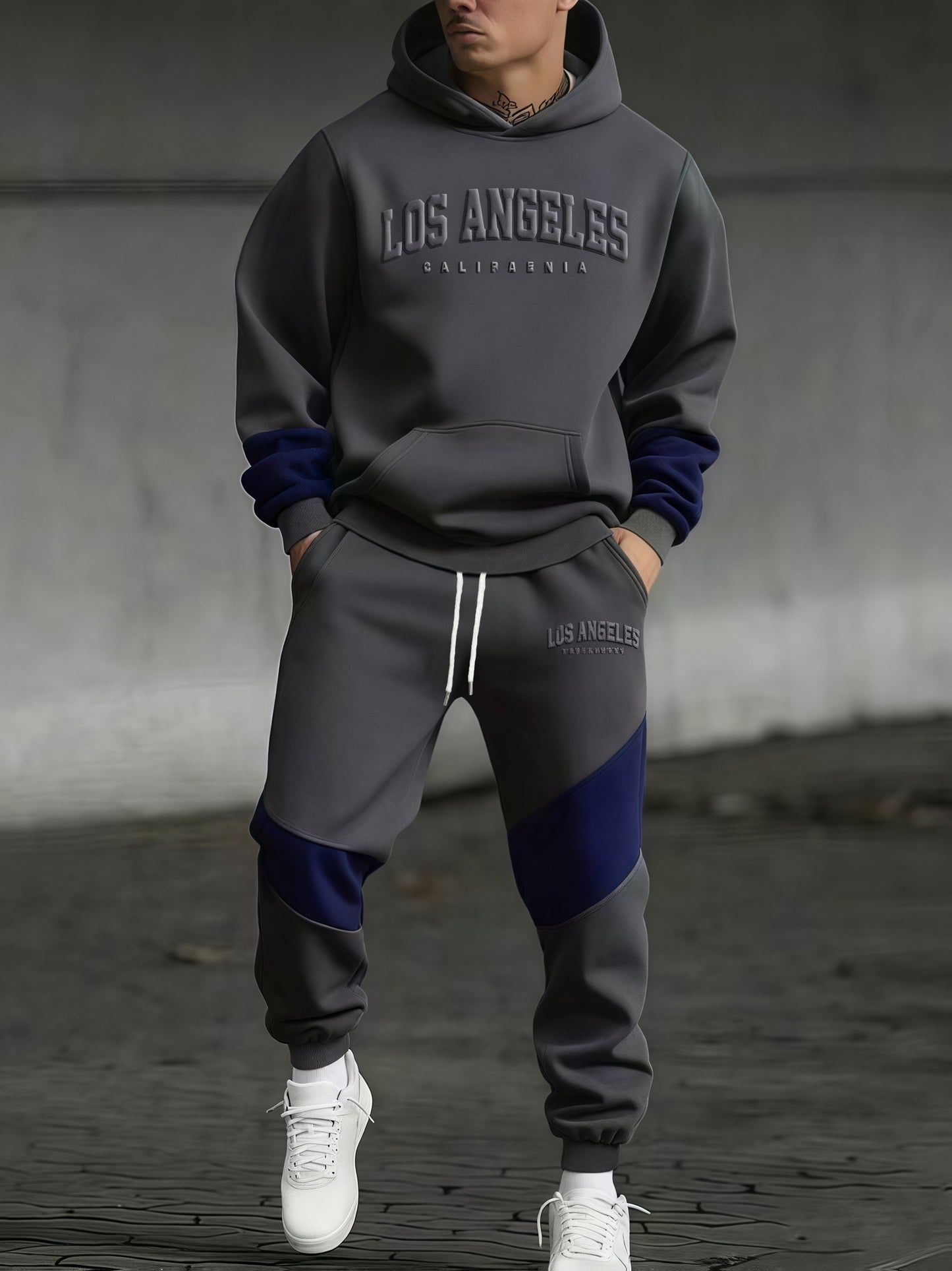 Ensemble Sweatshirt Homme Los Angeles - Capuche Doublée Hiver Chaud