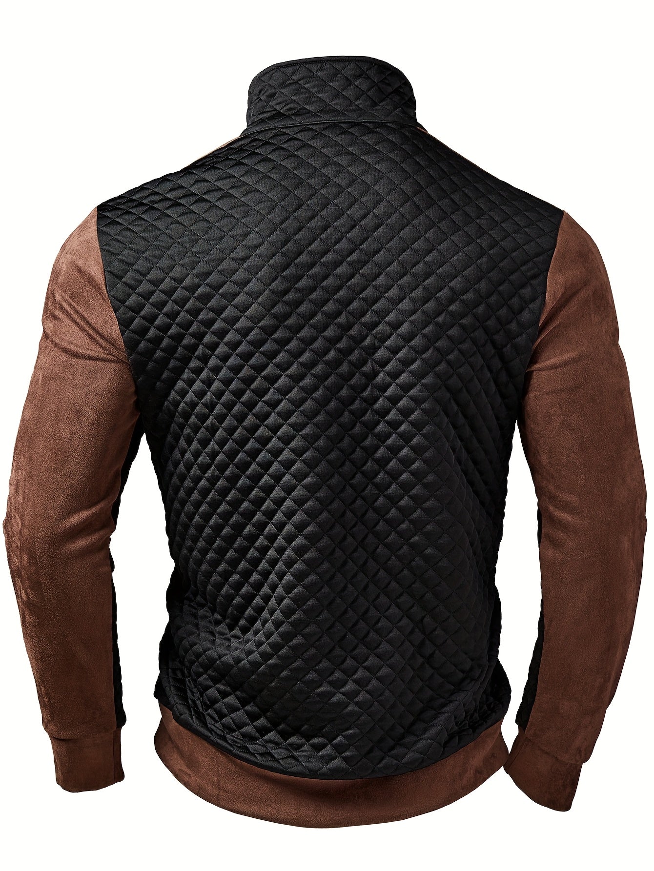 T-Shirt Henley Homme Manches Longues - Col Zip Color Block Automne-Hiver