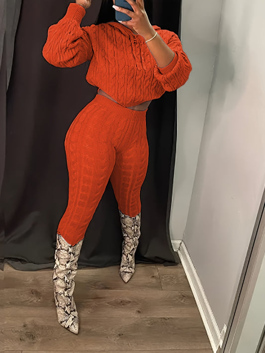 Ensemble Deux-Pièces Femme Twist - Sweat à Capuche & Pantalon Jambes Torsadées