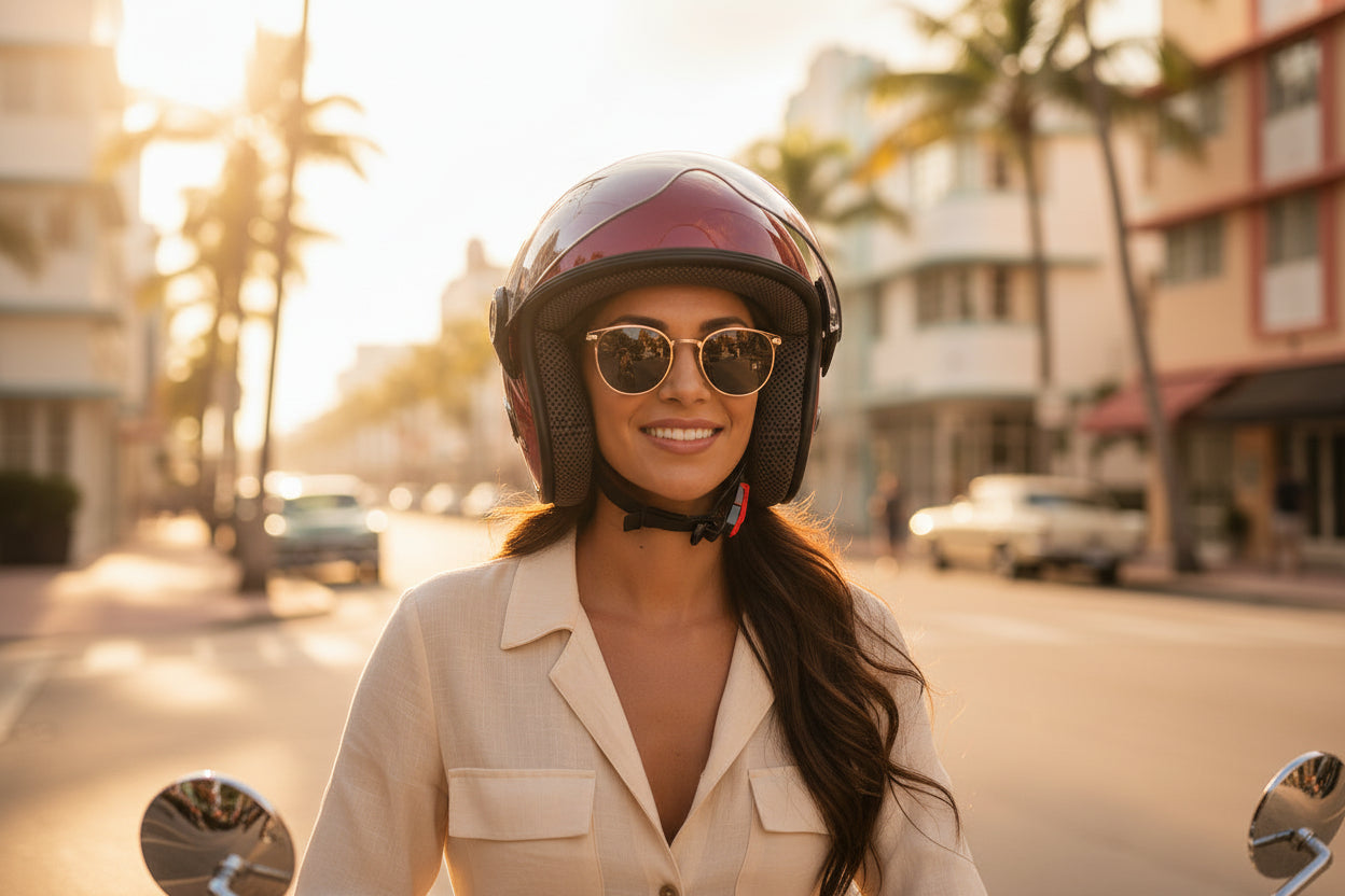Casque moto intégral sombre, écran relevable, ABS, Bluetooth intégré.