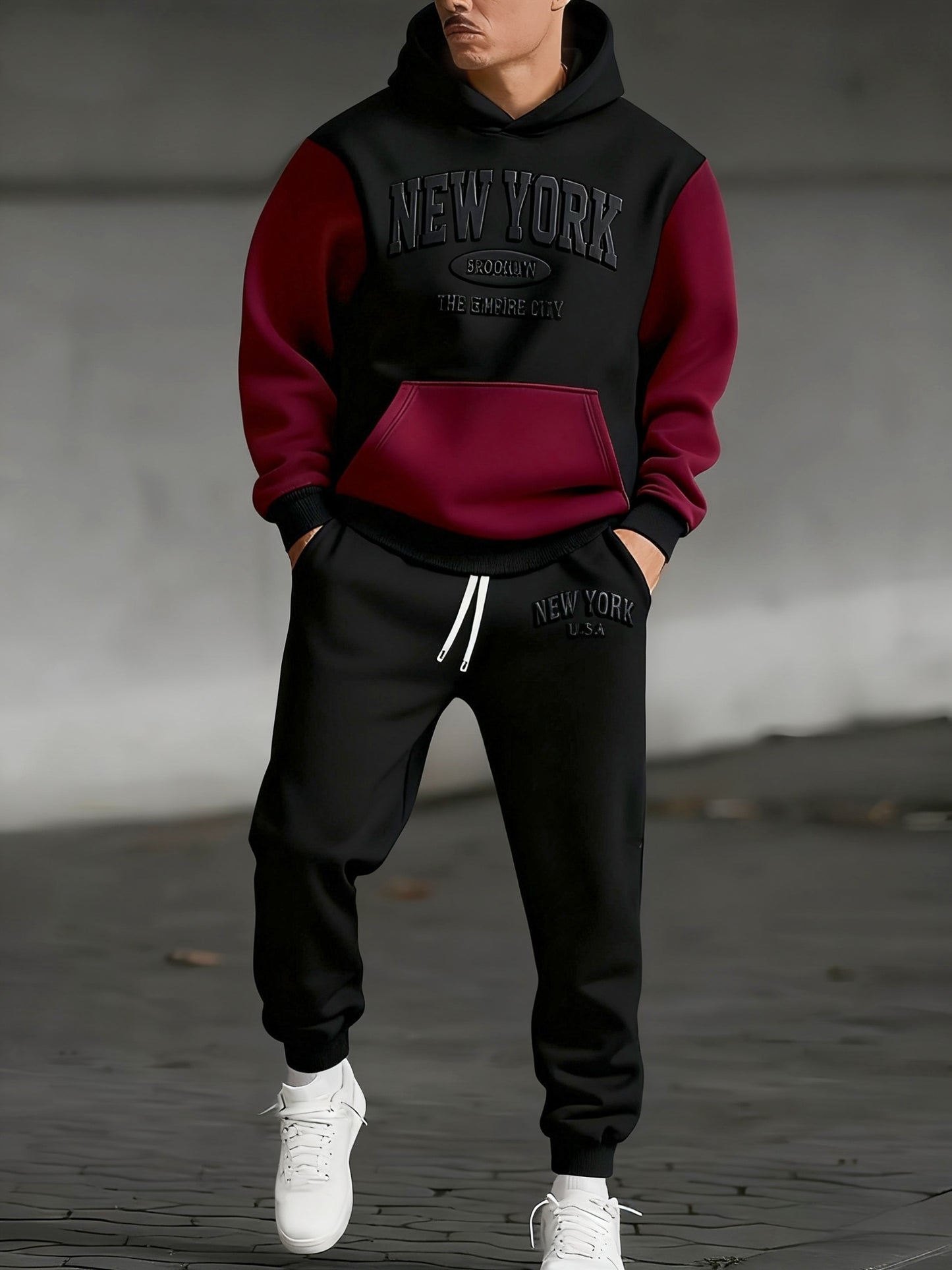 Ensemble Sweatshirt NEWYORK Homme - Survêtement Sport Hiver Doublé avec Capuche et Pantalon 🏃‍♂️