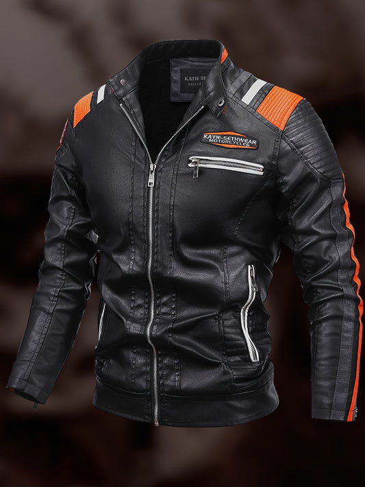 Veste Homme Doublée Style Biker - Manteau Chaud Tendance Hiver