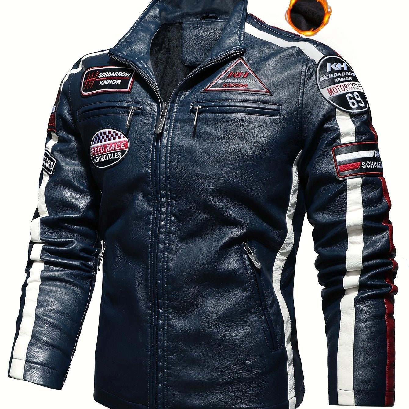 Veste Cuir Homme Style Motard - Blouson Simili Cuir Casual Premium 🏍️