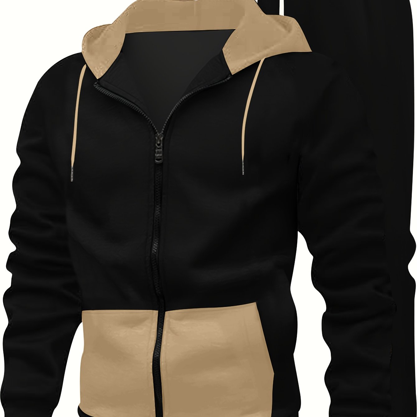 Ensemble Homme Sportswear 2 Pièces - Veste Zippée à Capuche & Pantalon Jogging Color-Block