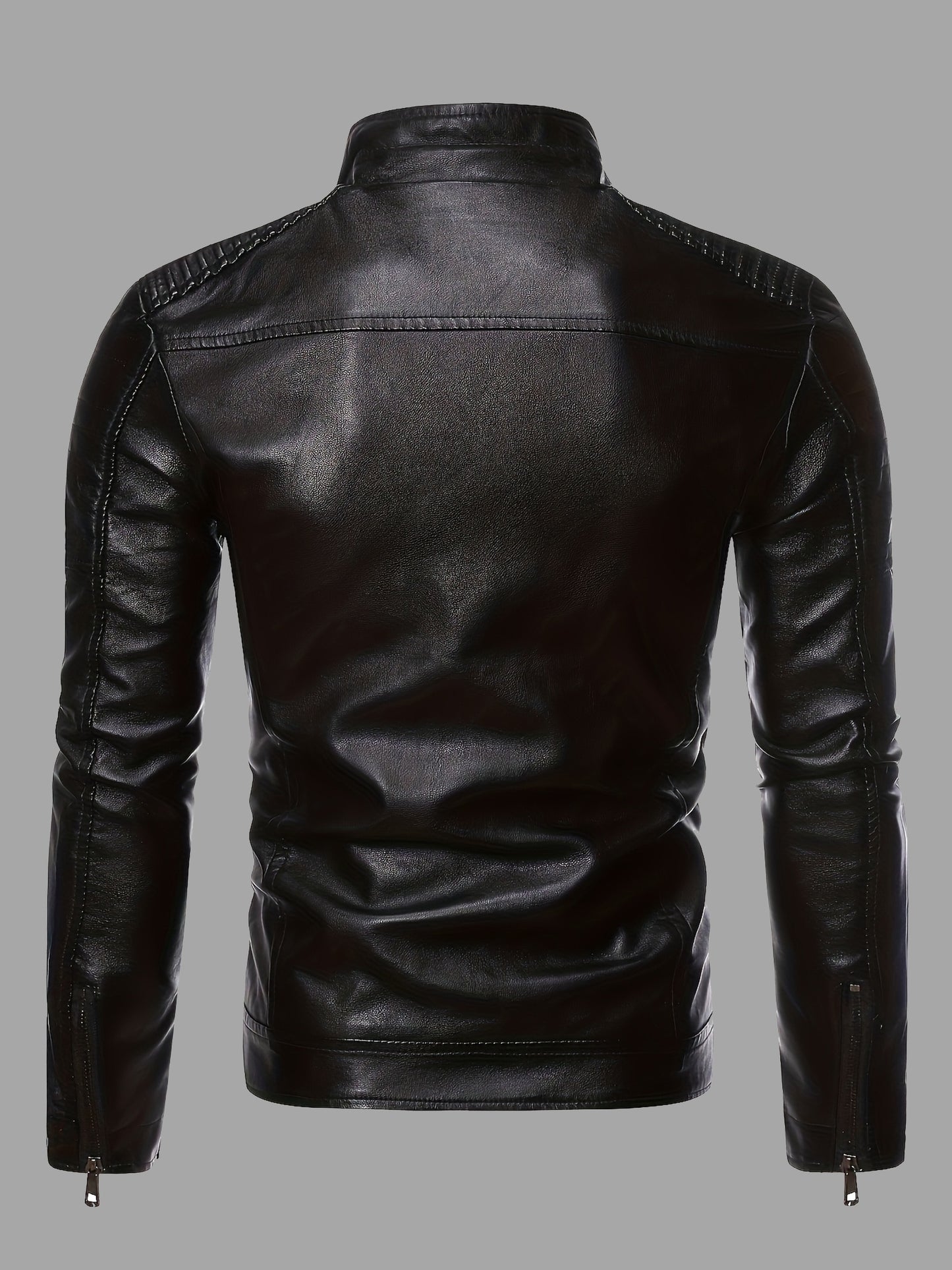 🏍️ Veste Biker Homme Col Montant Zippée - Coupe Ajustée ✨