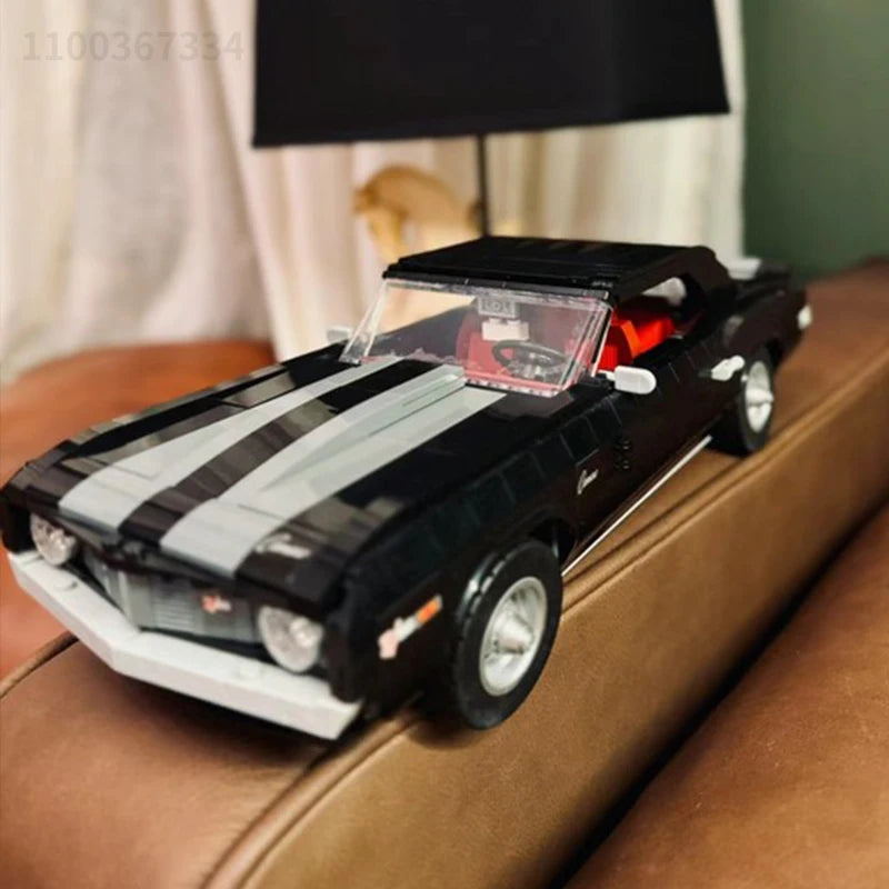 Ensemble de voiture vintage noire pour adultes, jouet d'assemblage adultes/ados