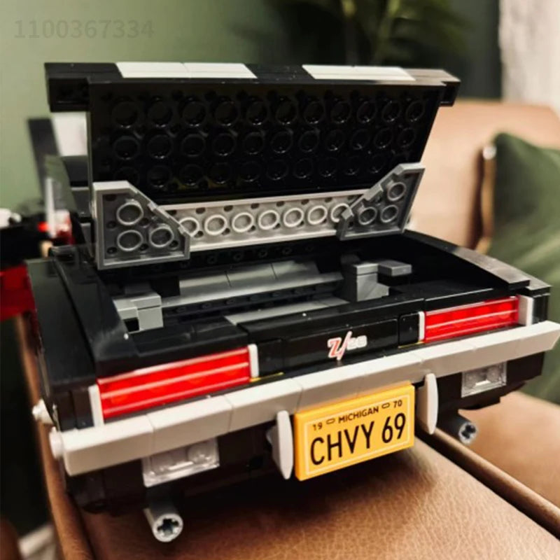 Ensemble de voiture vintage noire pour adultes, jouet d'assemblage adultes/ados