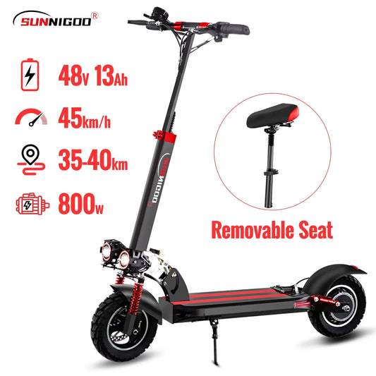 Trottinette Électrique Pliable Adulte 10'' Tout-Terrain 48V 45km/h avec Siège