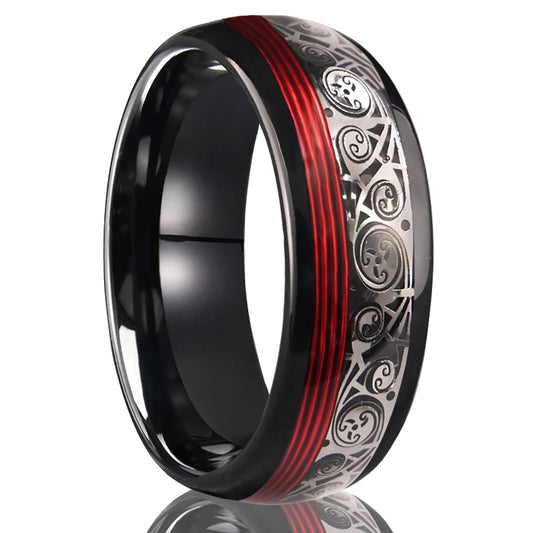 Bague en tungstène noir 8MM pour homme