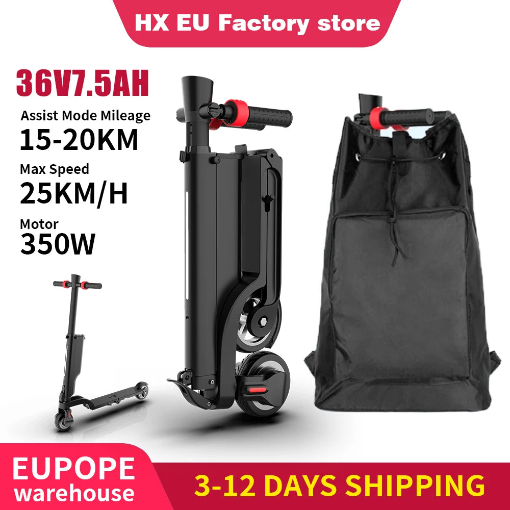 E-scooter sac a dos entierement pliant pour adultes /25KM/H maxi/au choix double batteries