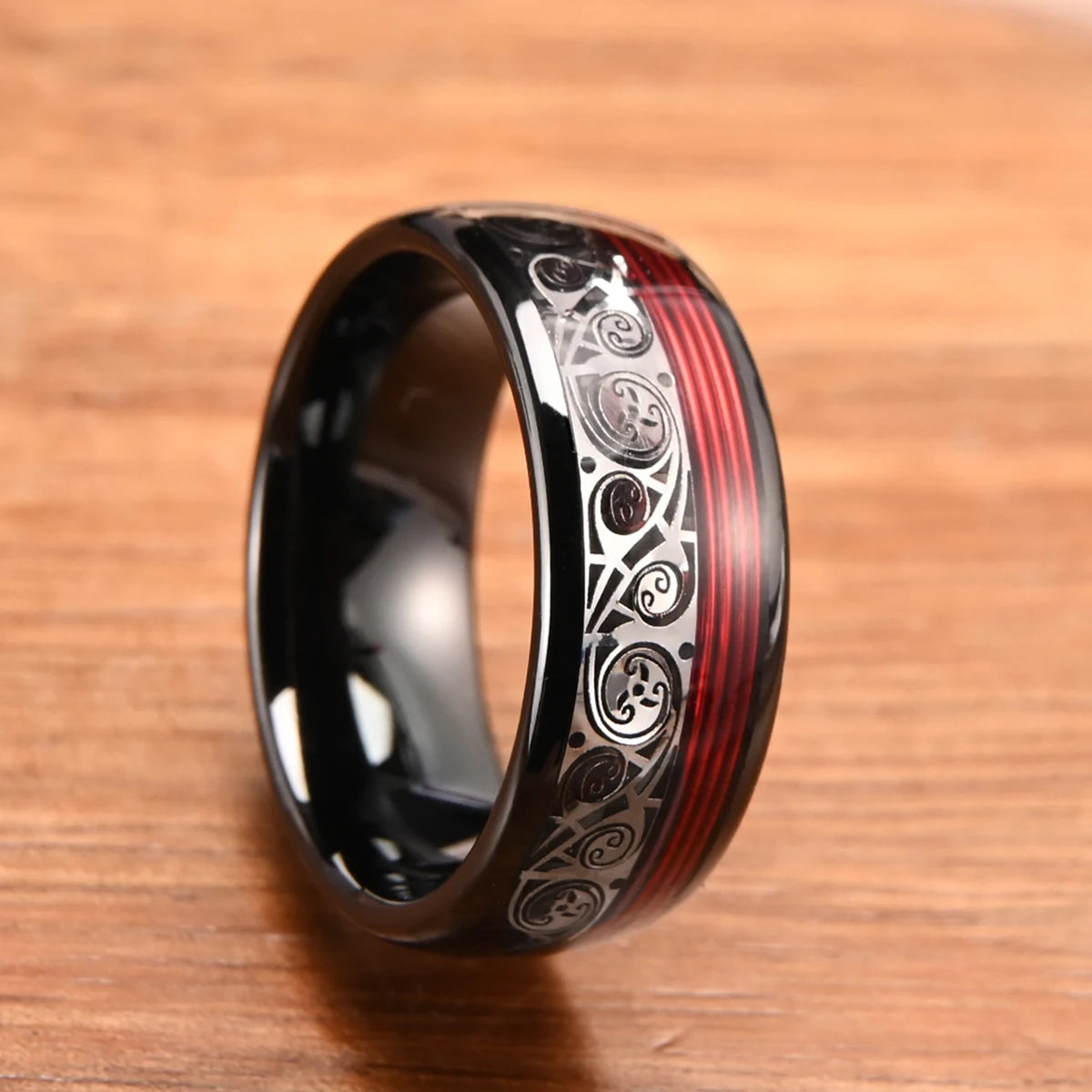 Bague en tungstène noir 8MM pour homme
