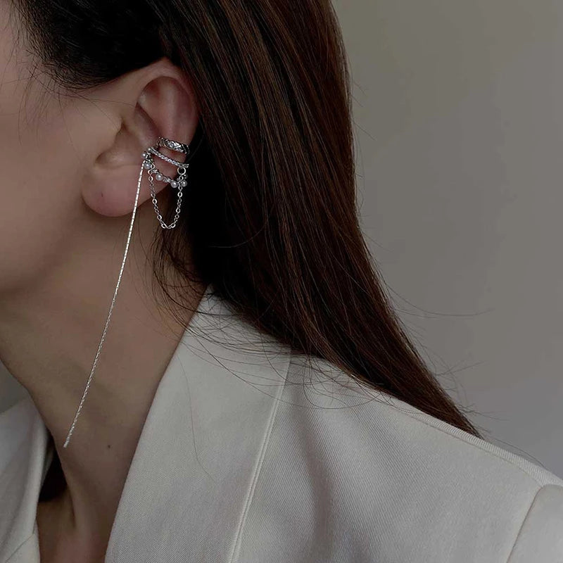 Boucles d'oreilles à clip multicouches de luxe pour femmes