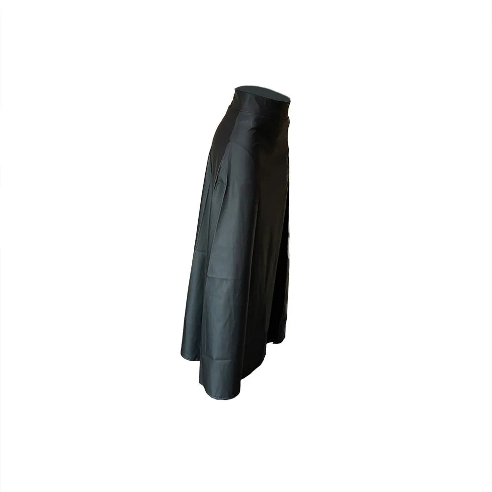 nouveauté femme jupe en cuir taille haute chic