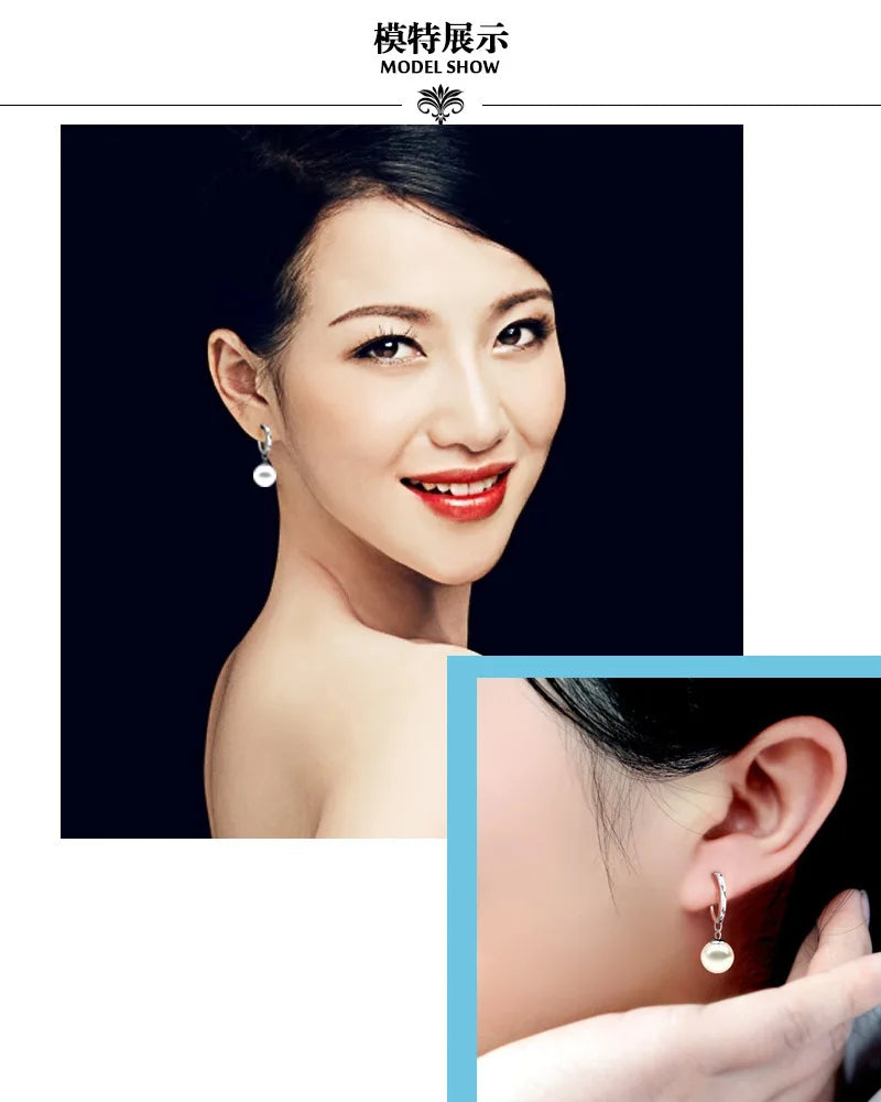 boucles d'oreilles en perles d'eau douce naturelle pour femmes