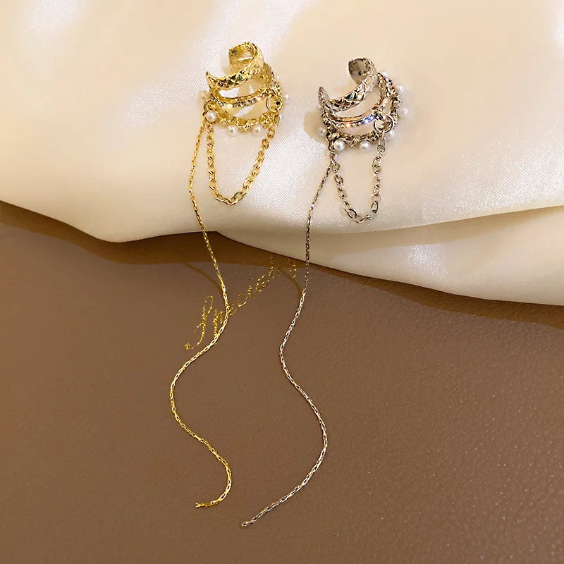 Boucles d'oreilles à clip multicouches de luxe pour femmes