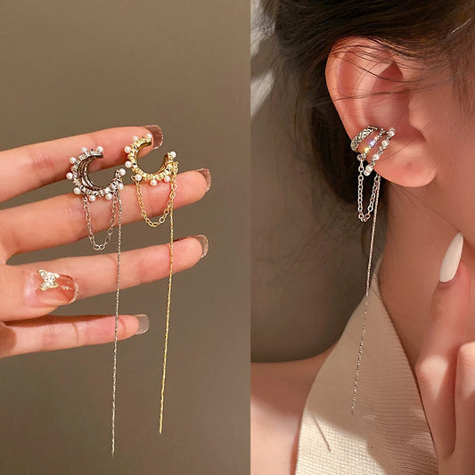 Boucles d'oreilles à clip multicouches de luxe pour femmes
