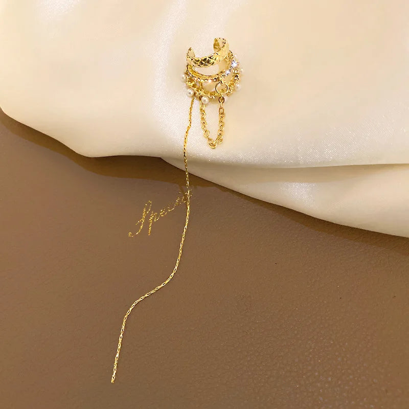 Boucles d'oreilles à clip multicouches de luxe pour femmes