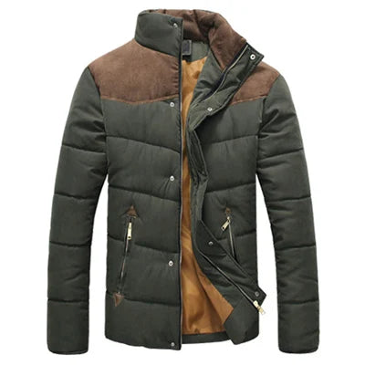 Parka Homme Hiver Matelassée Col Montant - Manteau Chaud Coupe-Vent