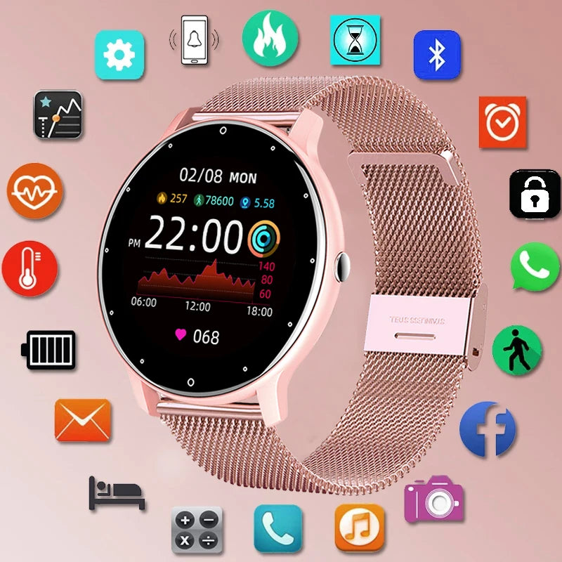 Montre de sport connectée pour les femmes, étanche conforme à la norme IP67, Bluetooth